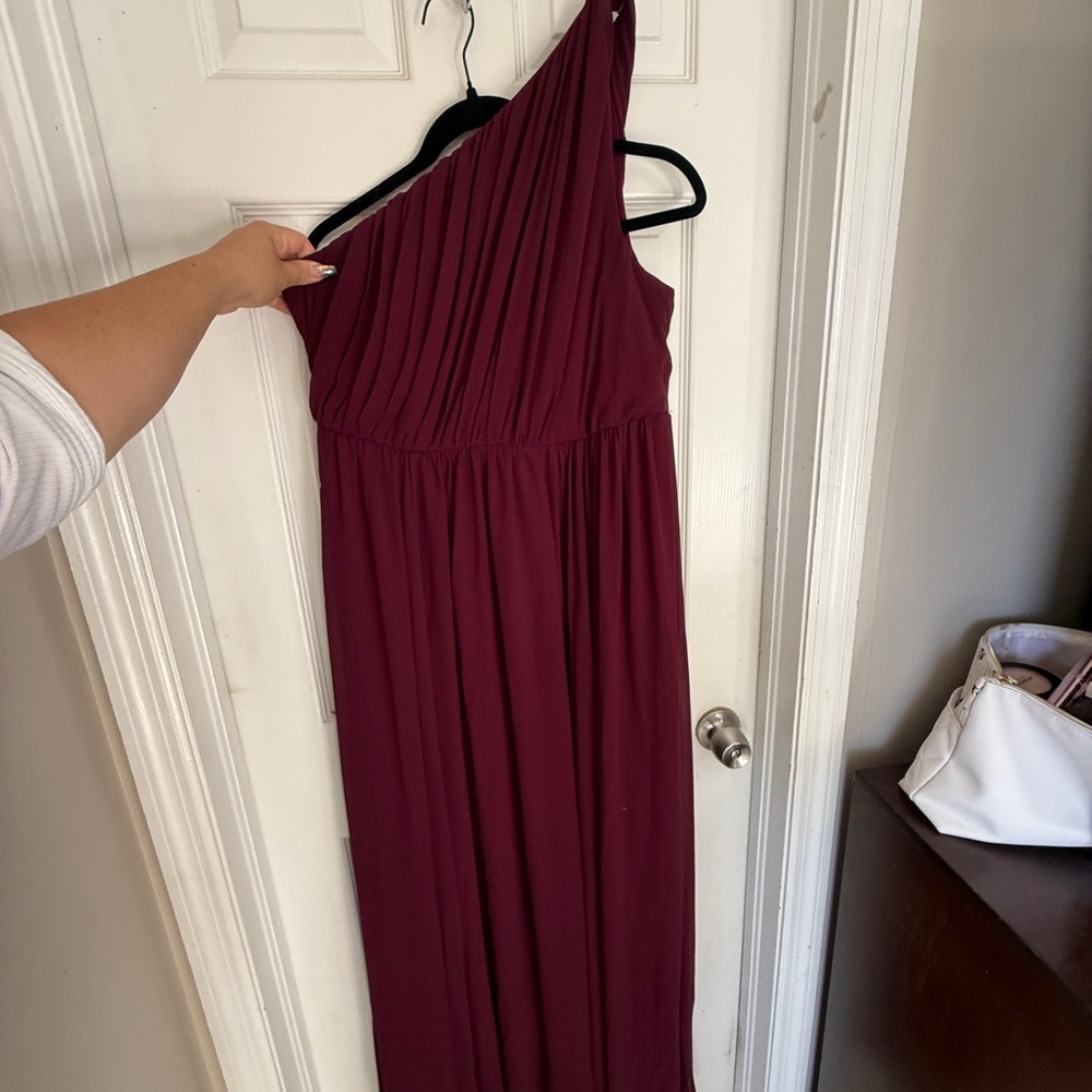 Torrid Red Asymmetrical Ruched Gown for Prom